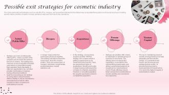 Possible Exit Strategies For Cosmetic Industry Cosmetic Industry Business Plan BP SS