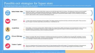 Possible Exit Strategies For Liquor Store Liquor Store Business Plan BP SS