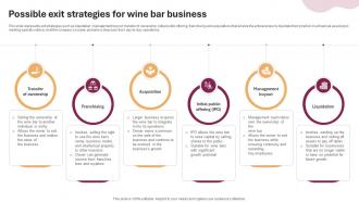 Possible Exit Strategies For Wine And Cocktail Bar Business Plan BP SS