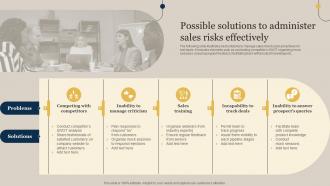 Possible Solutions To Administer Sales Risks Effectively Executing Sales Risks Assessment To Boost