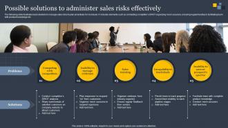Possible Solutions To Administer Sales Risks Implementing Sales Risk Mitigation Planning