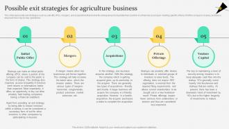 Possible Strategies For Agriculture Business Agriculture Products Business Plan BP SS