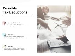 Possible tax deductions ppt powerpoint presentation slides example file cpb