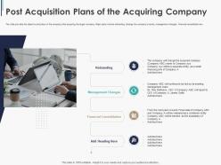 Post acquisition plans of the acquiring company pitchbook ppt themes