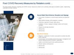 Post covid recovery measures by retailers contd ppt powerpoint presentation show design ideas