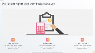 Post Event Report Icon With Budget Analysis