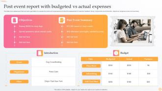 Post Event Report With Budgeted Vs Actual Expenses