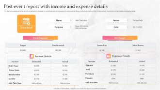 Post Event Report With Income And Expense Details