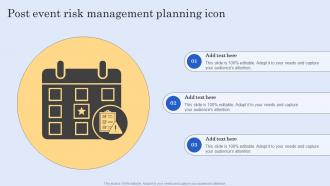 Post Event Risk Management Planning Icon