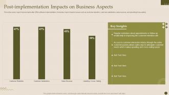 Post Implementation Impacts On Business Aspects Crm Software Deployment Guide
