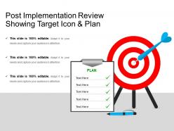 Post implementation review showing target icon and plan