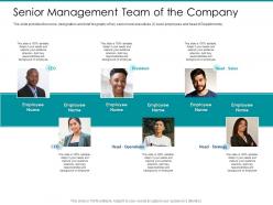 Post ipo market pitch deck senior management team of the company ppt design
