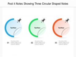 Post it notes showing three circular shaped notes