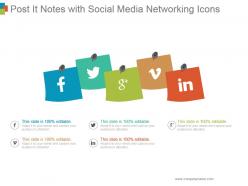 Post it notes with social media networking icons ppt images