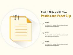 Post it notes with two posties and paper clip
