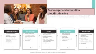 Post Merger And Acquisition Checklist Timeline