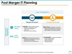 Post merger it planning powerpoint presentation