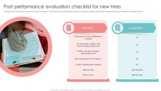 Post Performance Evaluation Checklist For New Hires