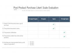 Post Product Purchase Likert Scale Evaluation