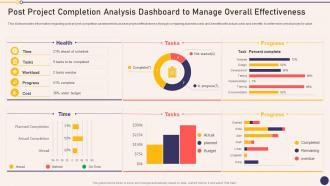 Post Project Completion Analysis Dashboard To Project Managers Playbook