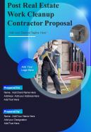 Post Real Estate Work Cleanup Contractor Proposal Report Sample Example Document