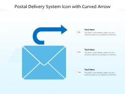 Postal delivery system icon with curved arrow