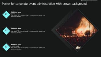 Poster For Corporate Event Administration With Brown Background