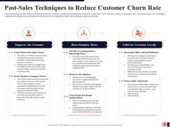 Postsales techniques to reduce customer churn rate process redesigning improve customer retention rate