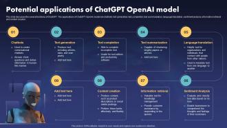 Potential Applications Of Chatgpt Openai Model Ppt Slides Pictures