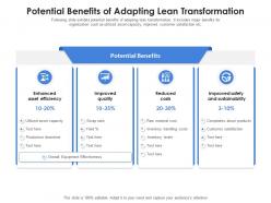 Potential Benefits Of Adapting Lean Transformation