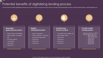Potential Benefits Of Digitalizing Lending Process