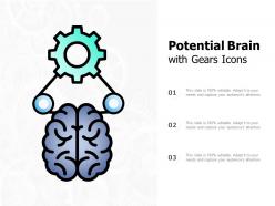 Potential brain with gears icons