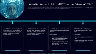 Potential Impact Of Nlp Auto Gpt Autonomous Gpt 4 Experiment Explained ChatGPT SS