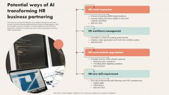 Potential Ways Of AI Transforming HR Business Partnering