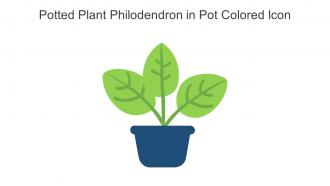 Potted Plant Philodendron In Pot Colored Icon In Powerpoint Pptx Png And Editable Eps Format
