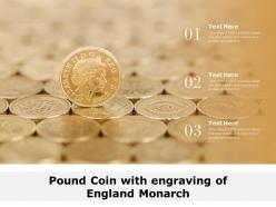 Pound coin with engraving of england monarch