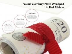 Pound currency note wrapped in red ribbon