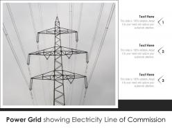 Power grid showing electricity line of commission