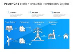 Power grid station showing transmission system