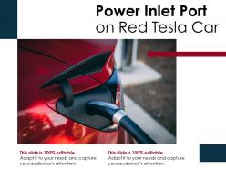 Power inlet port on red tesla car