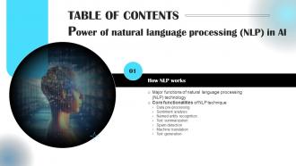 Power Of Natural Language Processing NLP In Ai Table Of Contents