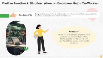 Power Of Positive Feedback At Workplace Training Ppt Aesthatic Template