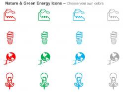 Power plant cfl globe environment safety ppt icons graphics