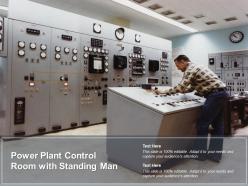 Power plant control room with standing man