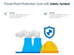 Power plant protection icon with safety symbol
