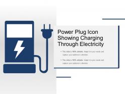 Power Plug Icon Showing Charging Through Electricity