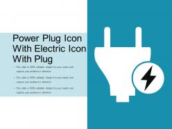 Power plug icon with electric icon with plug