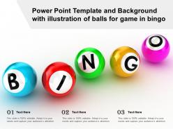 Power point template and background with illustration of balls for game in bingo
