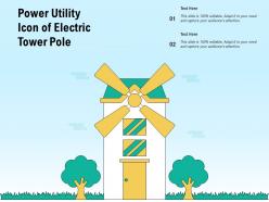 Power utility icon of electric tower pole