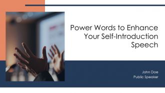 Power Words To Enhance Your Self Introduction Speech PPT Mockup AT